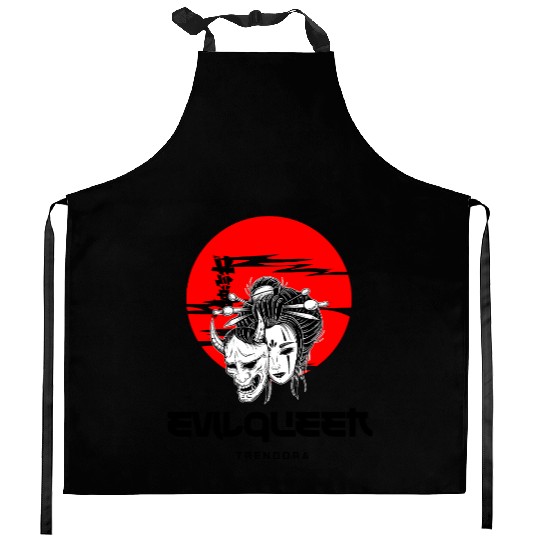 Red Eclipse – Oni & Geisha Spirit Kitchen Aprons