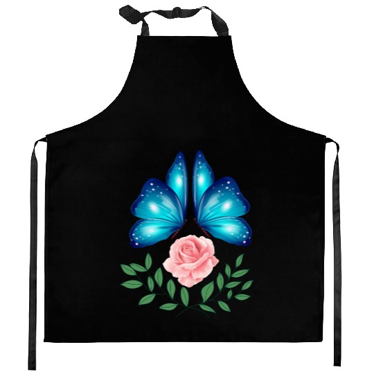 Butterfly. Flower. Rose. Joy. spring. Spring break Kitchen Aprons