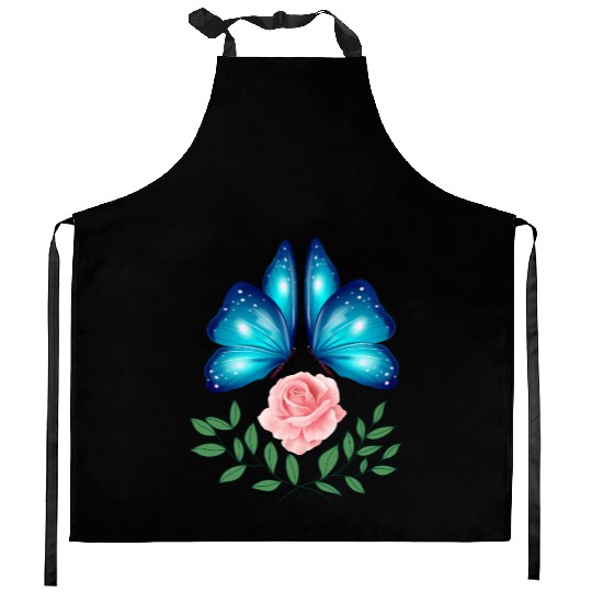Butterfly. Flower. Rose. Joy. spring. Spring break Kitchen Aprons