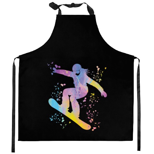 Snowboarder Snowboard Snowboarding Kitchen Aprons