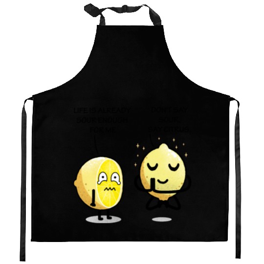 Be positive lemon Kitchen Aprons
