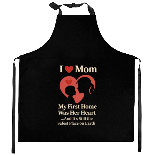 I Love Mom - Cute Mother's Day Kitchen Aprons Gift