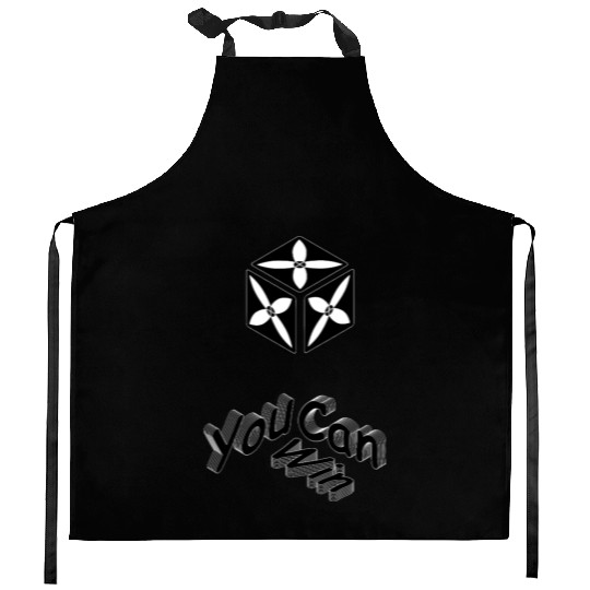 "You Can Win" 3D Typography Motivational Kitchen Aprons