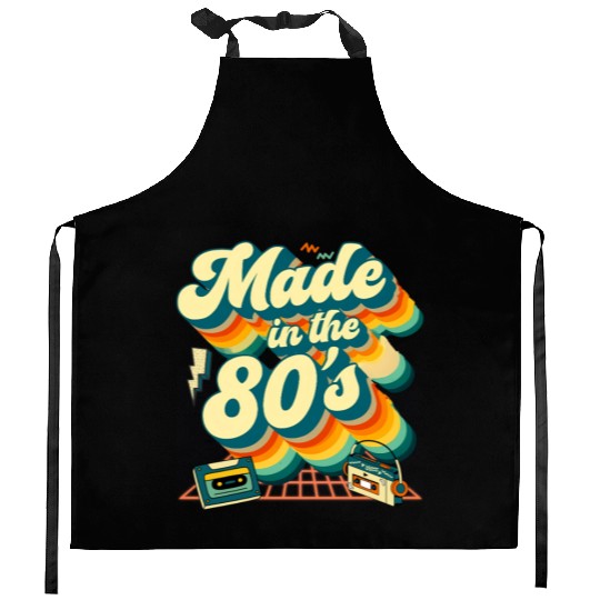 made in the 80s retro groovy Kitchen Aprons