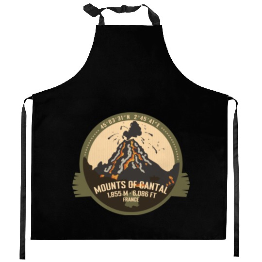 Mounts of Cantal Volcano France Hiking Camping Kitchen Aprons