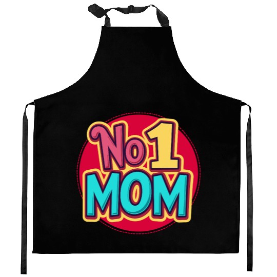 Number 1 Mom - Colorful & Loving Mother's Day Kitchen Aprons