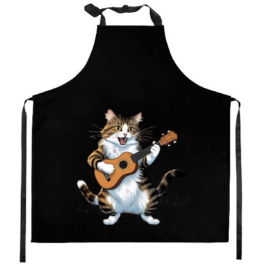 The Meow-sician Kitchen Aprons