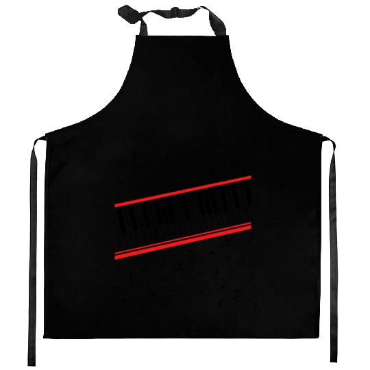 Michael 80s Beat It Piano Design Kitchen Aprons
