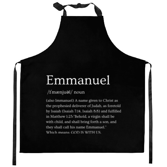 Emmanuel Definition - God is With Us | Typography Kitchen Aprons