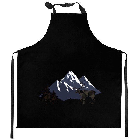 Geometric Wilderness — Crystal Deer Kitchen Aprons