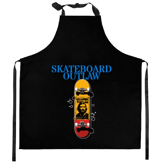 Skateboard Outlaw Kitchen Aprons