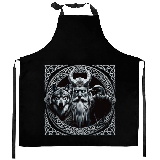 Viking Warrior Man Odin Thor Norman Walhalla Kitchen Aprons
