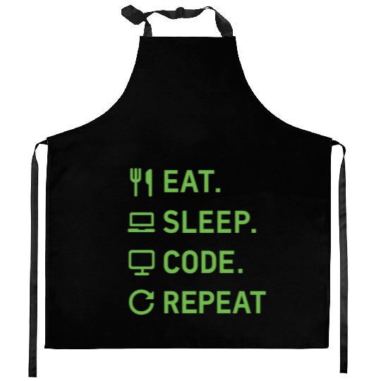 Eat Sleep Code Repeat – Programmer Lifestyle Kitchen Aprons