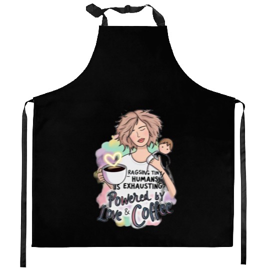Powered by Love & Coffee – Funny Mother’s Day Kitchen Aprons