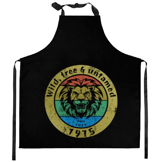 50th birthday Wild, free & untamed since 08/1975 Kitchen Aprons
