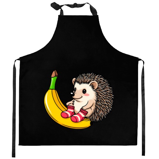 Hedgehog on a Banana Kitchen Aprons