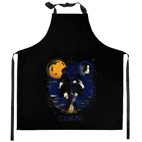 Zodiac Card Gemini Kitchen Aprons