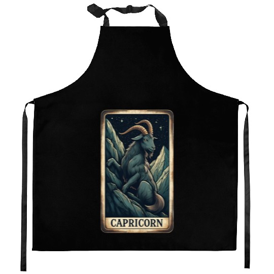 Zodiac Card Capricorn Kitchen Aprons