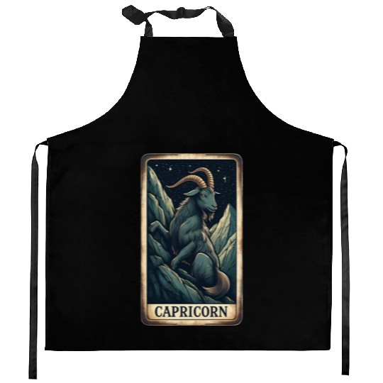 Zodiac Card Capricorn Kitchen Aprons