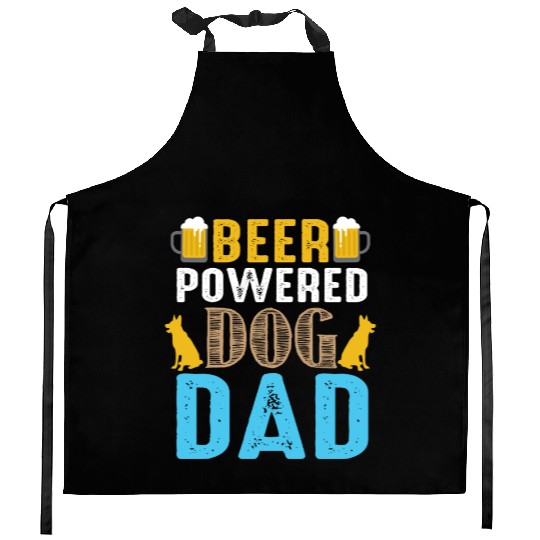 BEER Powered Dog DAD Kitchen Aprons