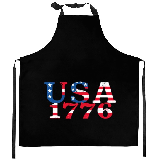 USA Established 1776 Stars Red White Blue Kitchen Aprons