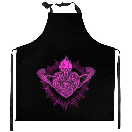 Sacred Heart Claddagh Symbol Pink Kitchen Aprons
