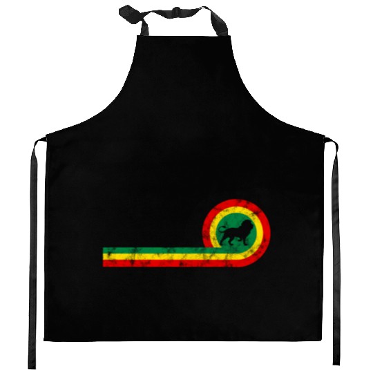 Lion Of Judah On Rastafarian Flag For Rasta And Kitchen Aprons