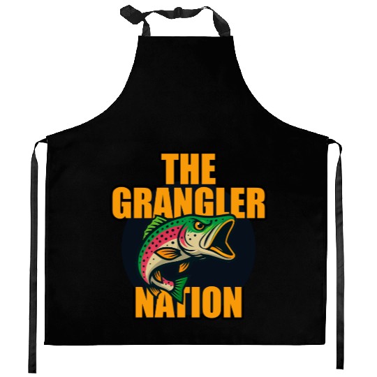 Grangler Nation (Rainbow Trout) Kitchen Aprons