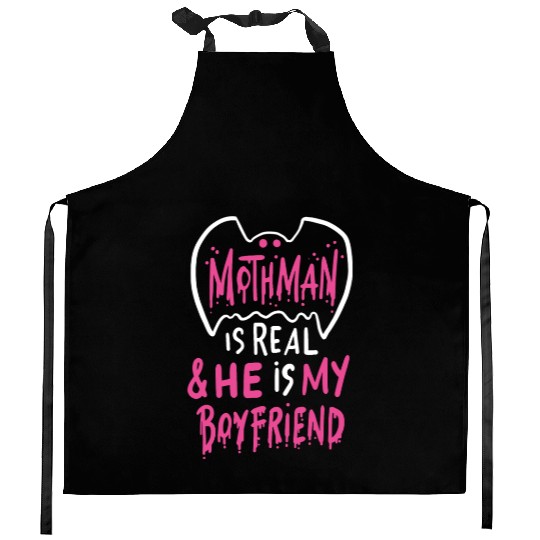 Mothman Is Real He Is My Boyfriend Kitchen Aprons