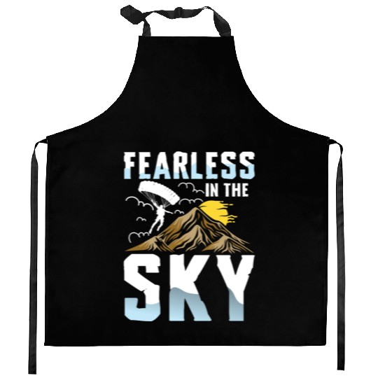 Fearless in the Sky Paragliding Enthusiast Design Kitchen Aprons