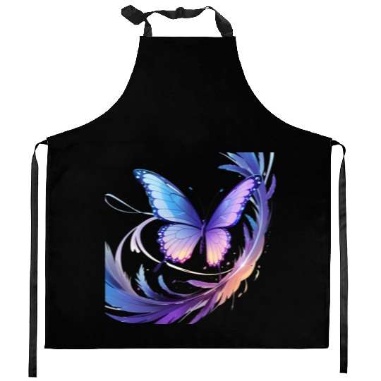 Spectrum Wings – Abstract Floral Butterfly Design Kitchen Aprons