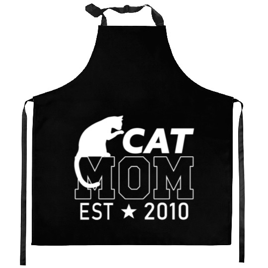 Cat Mom Since 2010 | Cat Lover gift Kitchen Aprons