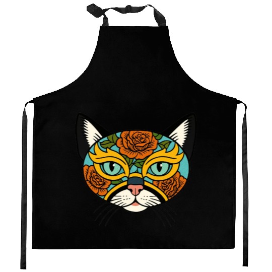 Floral Feline Kitchen Aprons
