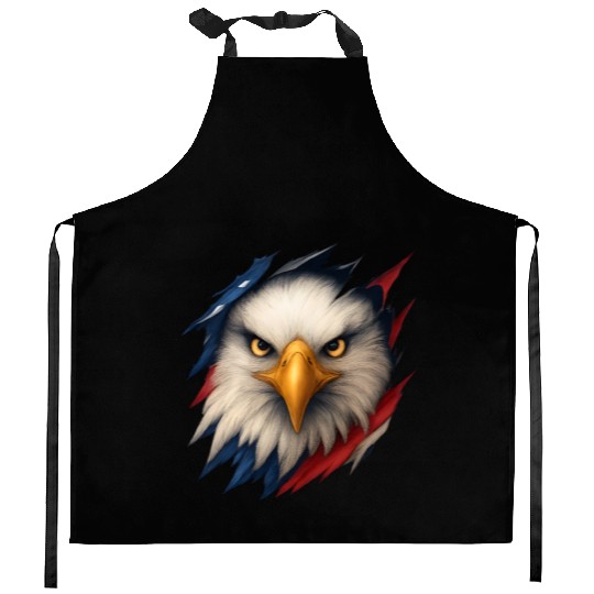 Fierce American Eagle Ripped Design Kitchen Aprons