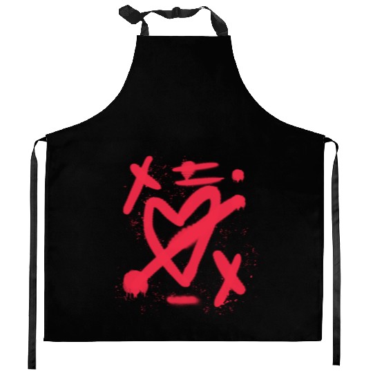 Broken Heart Graffiti – Distressed Spray Paint Kitchen Aprons