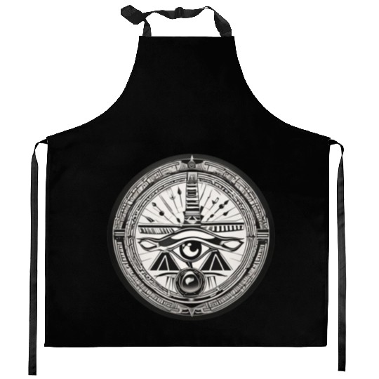 Mystic Eye Seal – Symbol of Vision and Power Kitchen Aprons