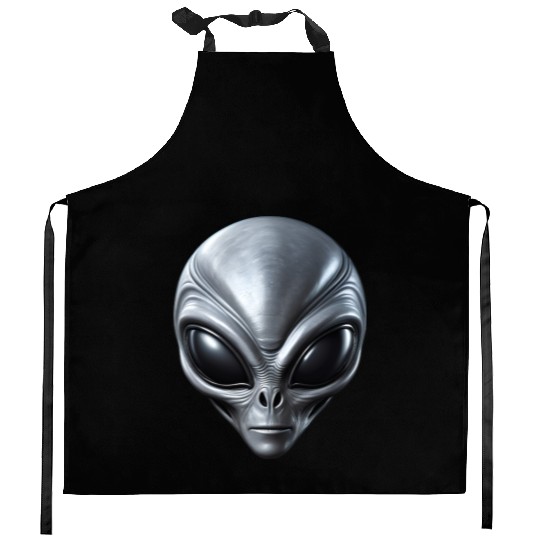 Small Grey Alien Extraterrestrial ET Being Kitchen Aprons