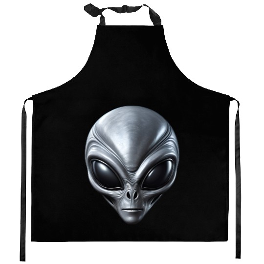 Small Grey Alien Extraterrestrial ET Being Kitchen Aprons