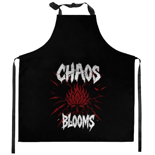 Lotus Flame Spiritual Rock Kitchen Aprons