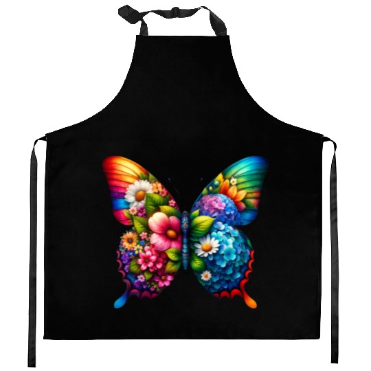 Colorful Butterfly Nature Inspired Summer Vibes Kitchen Aprons