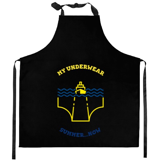 Funny Ship Underwear Summer Teez Kitchen Aprons