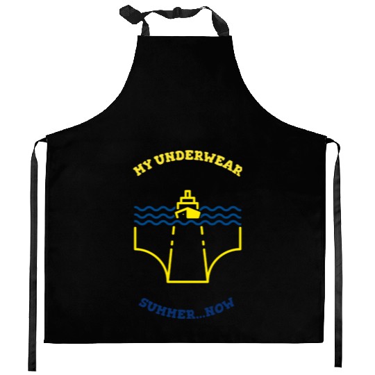 Funny Ship Underwear Summer Teez Kitchen Aprons