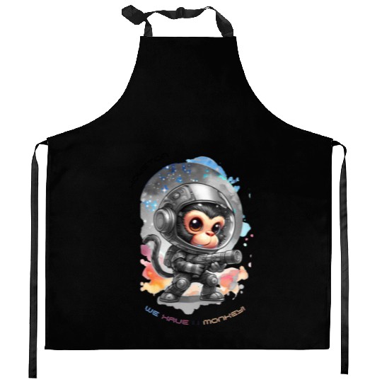 Houston We Have A Monkey Kitchen Aprons