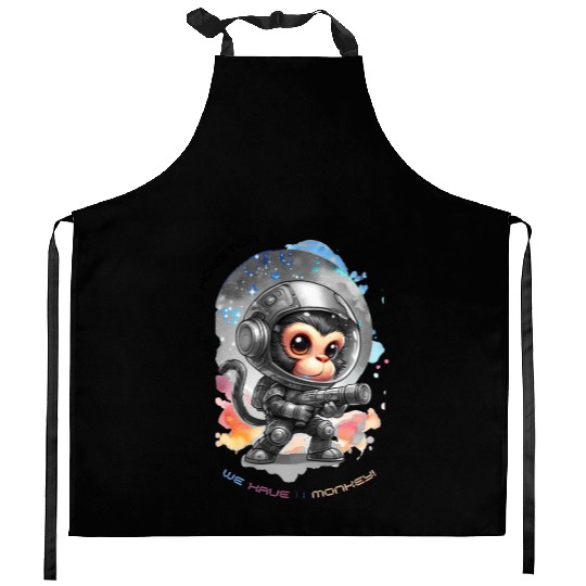 Houston We Have A Monkey Kitchen Aprons