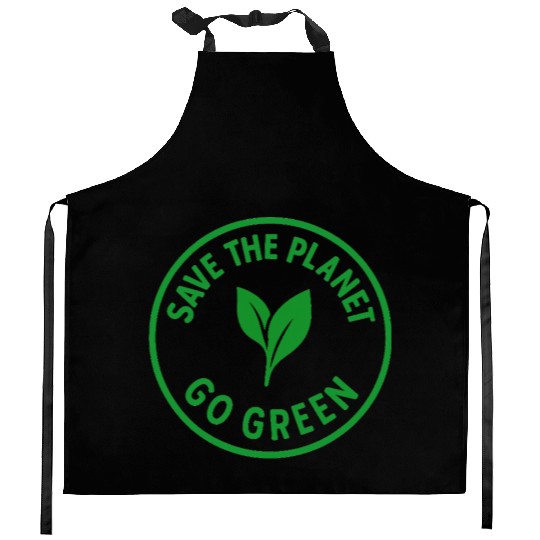 save the planet Kitchen Aprons