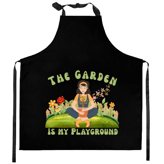 The Garden is My Playground Kitchen Aprons