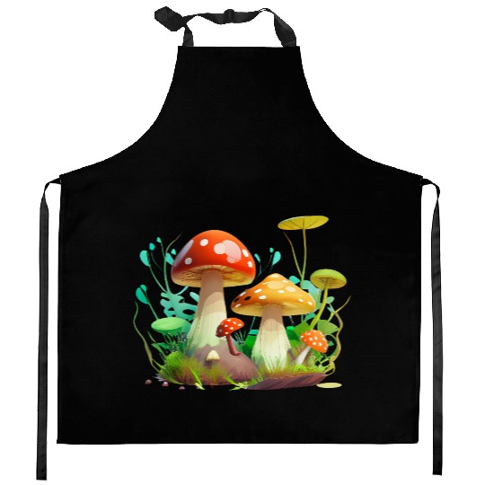Funky Fungi – Nature’s Neon Wonder Kitchen Aprons