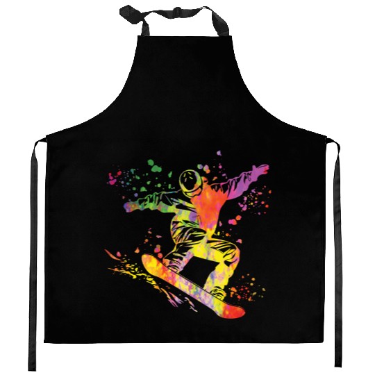 Snowboarder Snowboard Snowboarding Kitchen Aprons