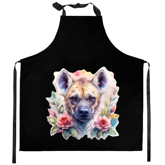 Sage the Blooming Hyena Kitchen Aprons