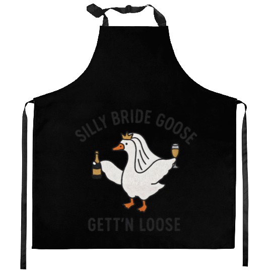 Embroidered Silly Goose Bride Funny Goose Lover Kitchen Aprons